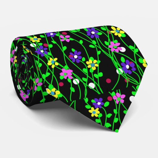 Spring Floral Art Stropdas (Opgerold)