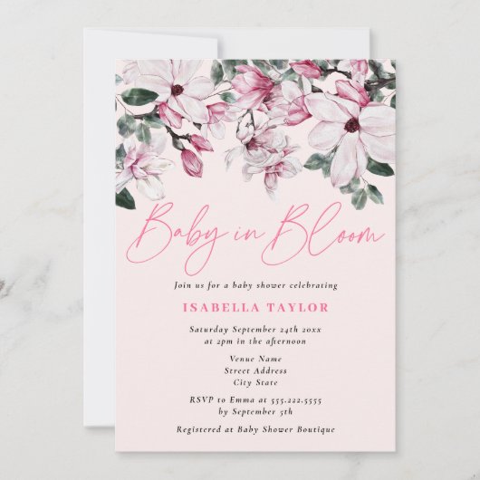 Spring Floral Baby in het Baby shower Bloom Kaart (Voorkant)