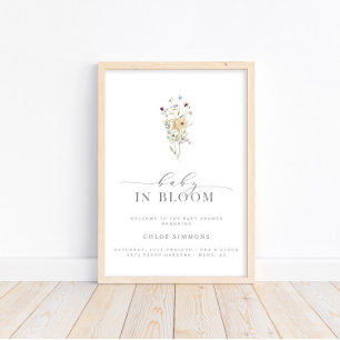 Spring Floral Baby in het Baby shower Bloom   Poster