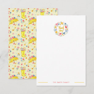Spring Floral Baby shower Dank u kaart –