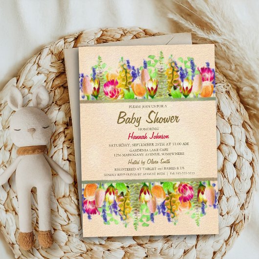 Spring Floral Baby shower Kaart