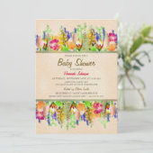 Spring Floral Baby shower Kaart (Staand voorkant)