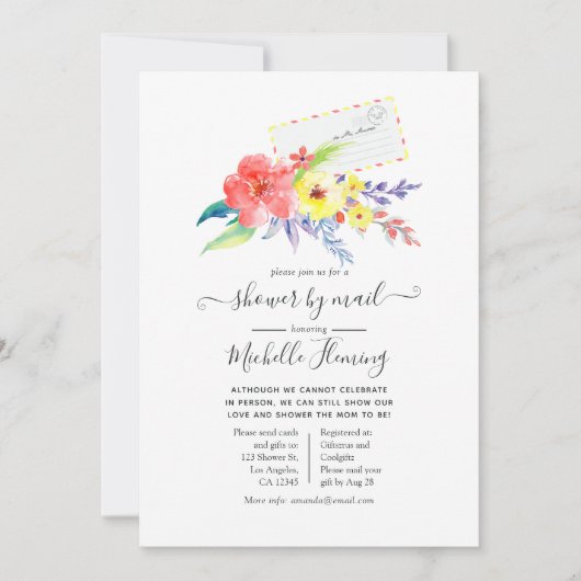 Spring Floral Baby shower per post Kaart (Voorkant)