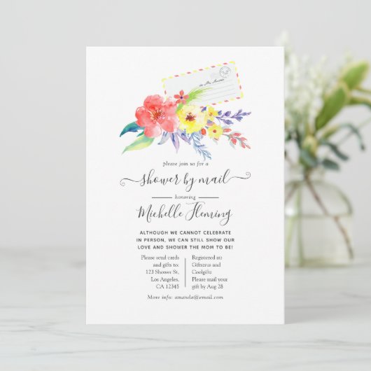 Spring Floral Baby shower per post Kaart (Staand voorkant)