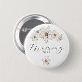 Spring Floral Baby Shower Pin Mommy to be Button (Voorkant /achterkant)