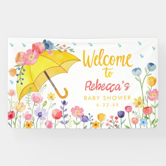 Spring Floral Baby shower Welcome Banner – April S (Horizontaal)