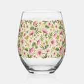 Spring Floral Baby shower Wijnglas Zonder Voet (Voorkant)