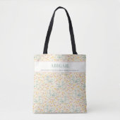Spring Floral Bike Pattern Bijbelvers Tote Bag (Voorkant)