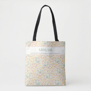 Spring Floral Bike Pattern Bijbelvers Tote Bag