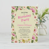 Spring Floral Birthday Kaart (Staand voorkant)