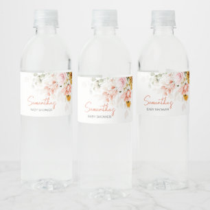 Spring Floral Bloom Baby shower Waterfles Etiket