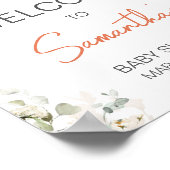 Spring Floral Bloom Baby shower Welkom Poster (Hoek)