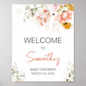 Spring Floral Bloom Baby shower Welkom Poster (Voorkant)