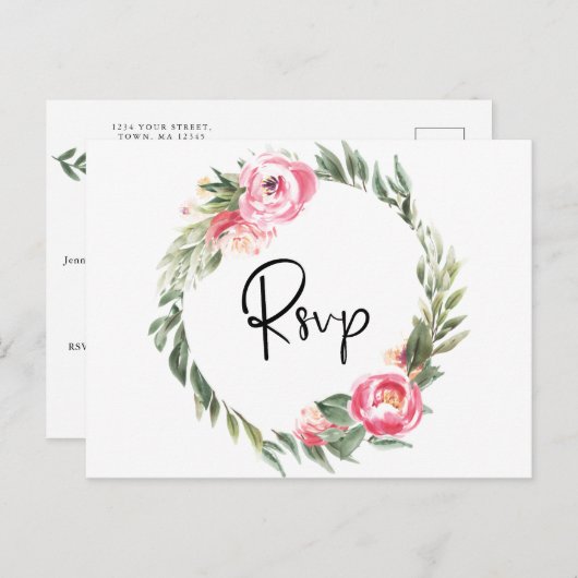 Spring Floral Blooms Garden Weddenschap Uitnodiging Briefkaart (Voorkant / Achterkant)