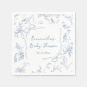 Spring Floral Blue Baby shower Servet (Voorkant)