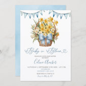 Spring Floral Blue Coquette Baby Shower Kaart (Voorkant / Achterkant)