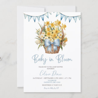Spring Floral Blue Coquette Baby Shower Kaart