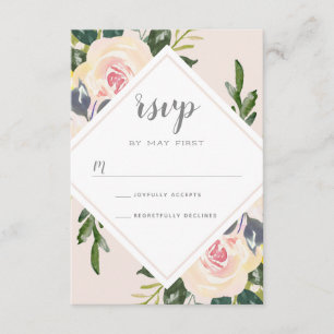 Spring Floral Blush   Kaart RSVP-weddenschap