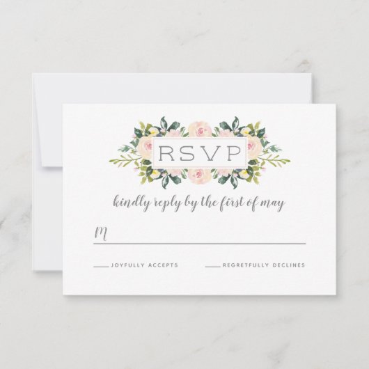 Spring Floral Blush | Kaart RSVP-weddenschap (Voorkant)