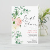 Spring floral blush roze groen vrijgezellenfeest kaart (Staand voorkant)
