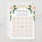 Spring Floral Blush Vrijgezellenfeest Bingo Game K Kaart (Voorkant)
