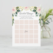 Spring Floral Blush Vrijgezellenfeest Bingo Game K Kaart (Staand voorkant)
