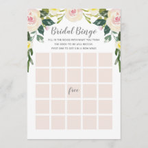 Spring Floral Blush Vrijgezellenfeest Bingo Game K