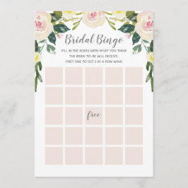 Spring Floral Blush Vrijgezellenfeest Bingo Game K Kaart