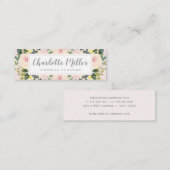 Spring Floral Blush Waterverf Visitekaartje (Voorkant / Achterkant)