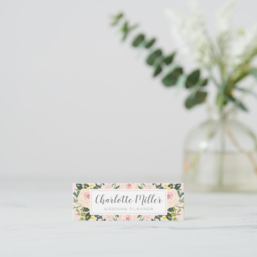 Spring Floral Blush Waterverf Visitekaartje (Staand voorkant)
