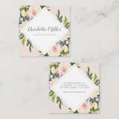 Spring Floral Blush Waterverf Visitekaartje (Voorkant / Achterkant)