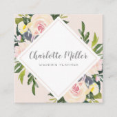Spring Floral Blush Waterverf Visitekaartje (Voorkant)