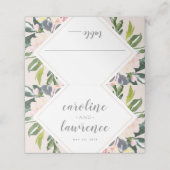 Spring Floral Blush | Weddenschap met gevouwen zoe Plaatskaartje (Buitenkant ongevouwen)