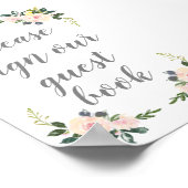 Spring Floral Blush Weddenschap Ons Guestbook Poster (Hoek)