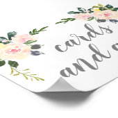 Spring Floral Blush Wedding Cards and Gifts Sign Poster (Hoek)