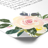 Spring Floral Blush Wedding Seating Chart Poster (Hoek)