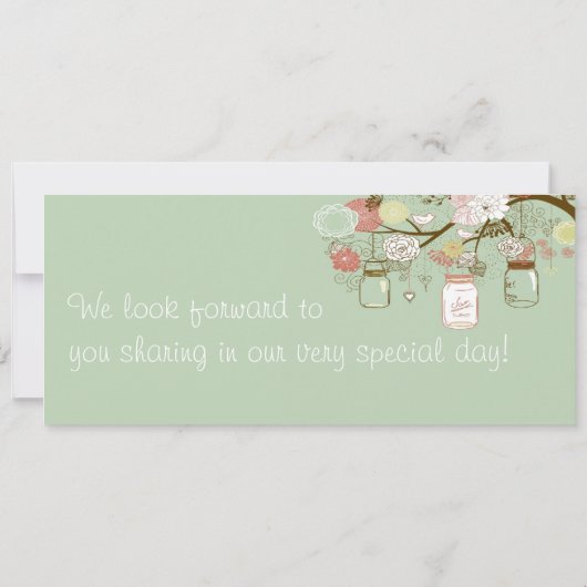 Spring Floral Boarding Pass Wedding Invitation Save The Date (Achterkant)