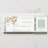 Spring Floral Boarding Pass Wedding Invitation Save The Date (Voorkant)