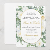 Spring Floral Boho Spanish Wedding Kaart (Voorkant / Achterkant)