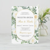 Spring Floral Boho Spanish Wedding Kaart (Staand voorkant)