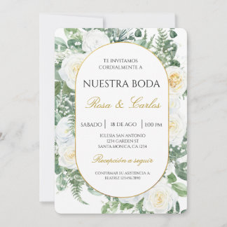 Spring Floral Boho Spanish Wedding Kaart