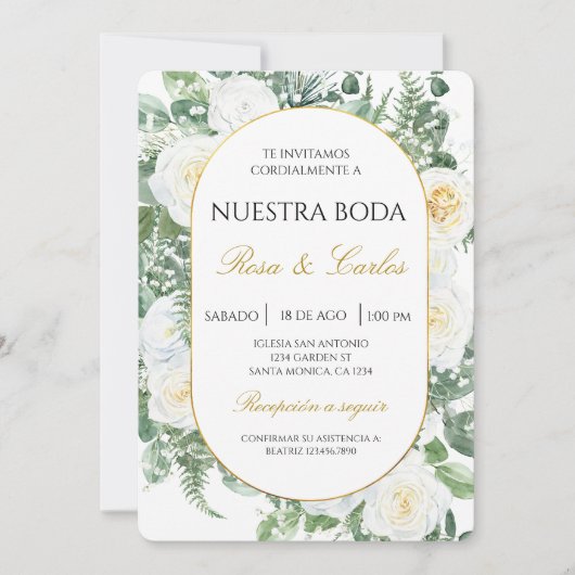 Spring Floral Boho Spanish Wedding Kaart (Voorkant)