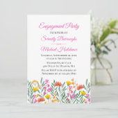 Spring Floral Boho Wildflower Verlovingsfeest Kaart (Staand voorkant)