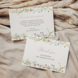 Spring Floral Border Baby shower Bedankkaart