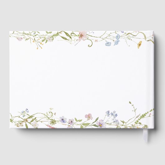 Spring Floral Border Baby shower Gastenboek (Achterkant)