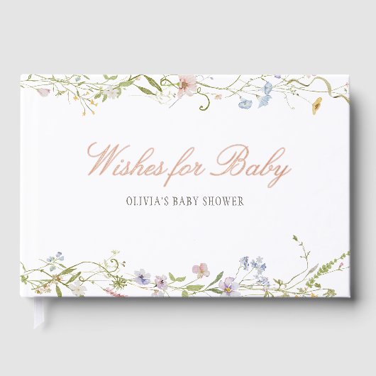Spring Floral Border Baby shower Gastenboek (Voorkant)