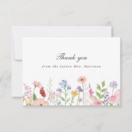 Spring Floral Border Bridal Shower Bedankkaart