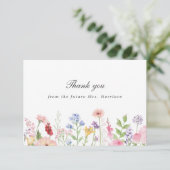 Spring Floral Border Bridal Shower Bedankkaart (Staand voorkant)