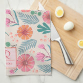 Spring Floral Botanical Pattern Kitchen Towel Theedoek (Quarter Fold)