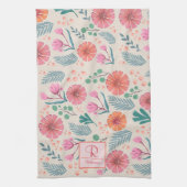 Spring Floral Botanical Pattern Kitchen Towel Theedoek (Verticaal)